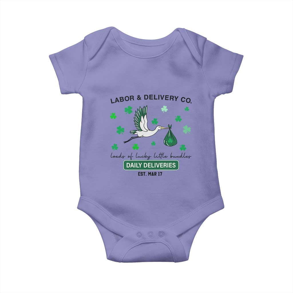 St Patrick's Day Lucky L&D Nurse Baby Onesie Labor And Delivery Shamrock