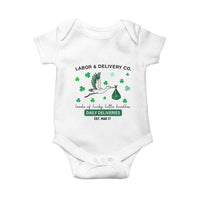 St Patrick's Day Lucky L&D Nurse Baby Onesie Labor And Delivery Shamrock