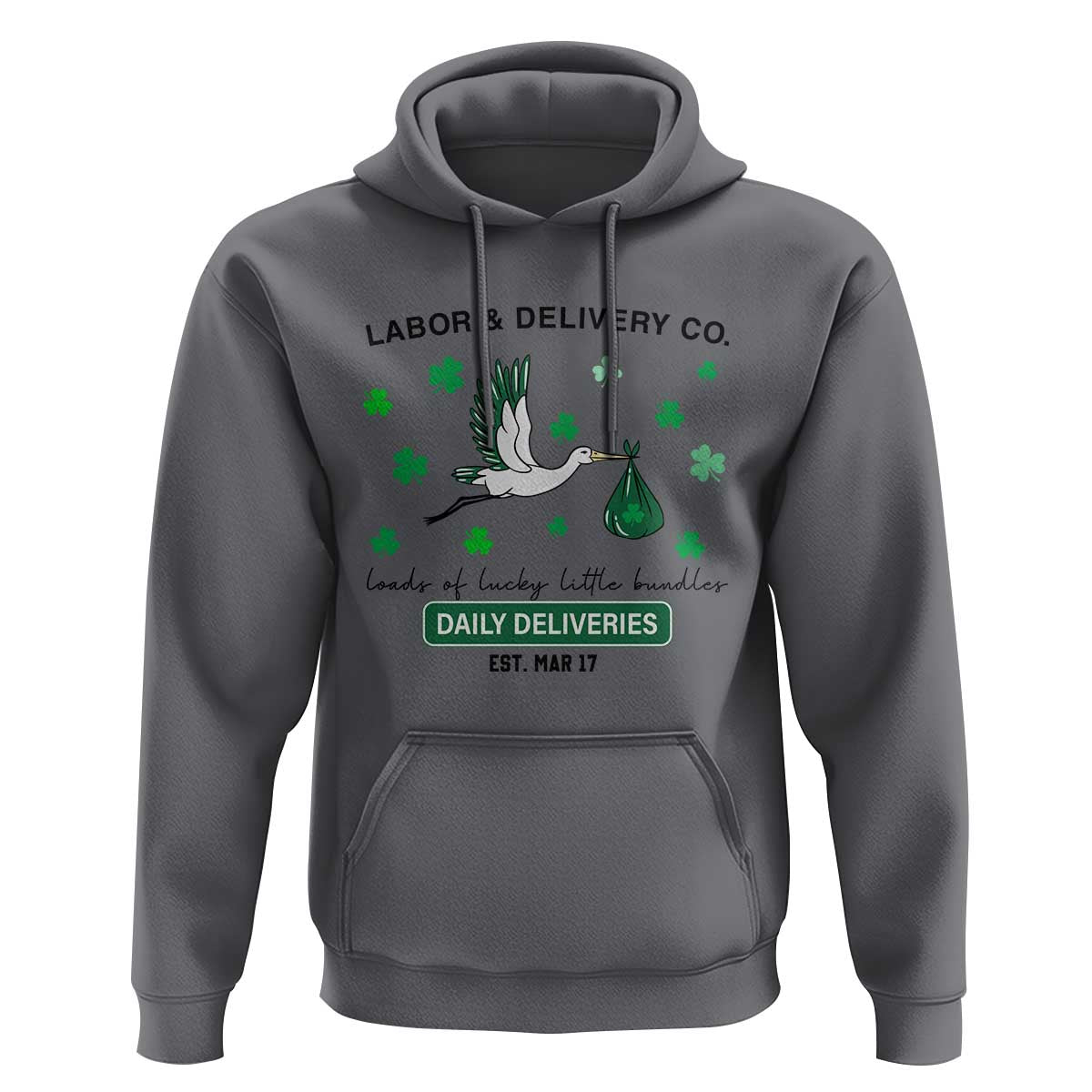 St Patrick's Day Lucky L&D Nurse Hoodie Labor And Delivery Shamrock