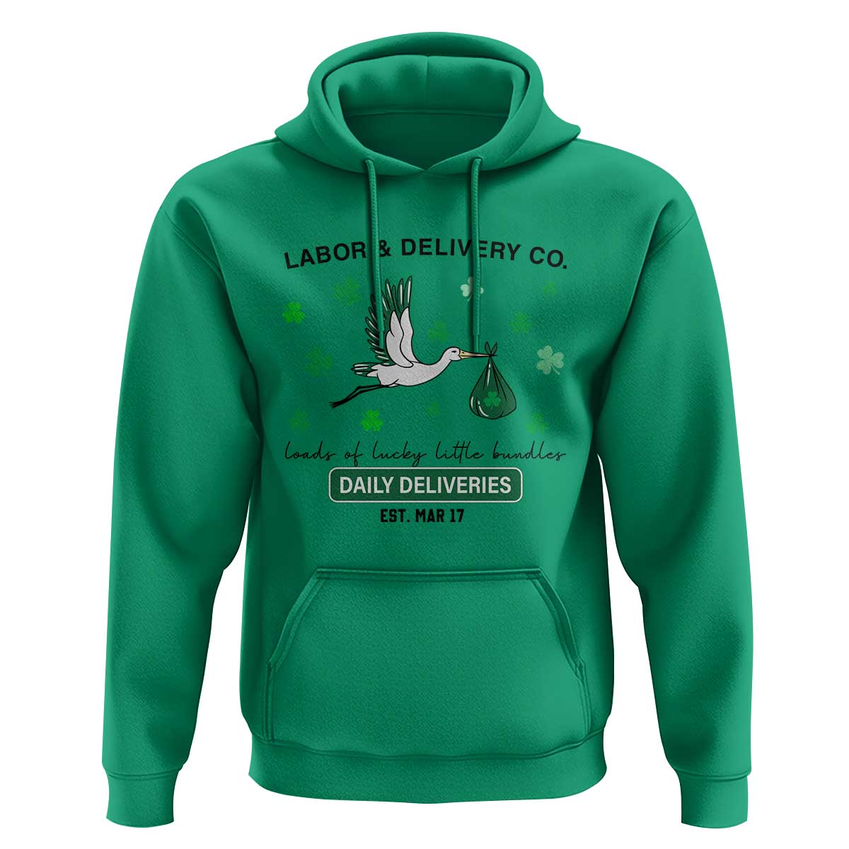 St Patrick's Day Lucky L&D Nurse Hoodie Labor And Delivery Shamrock