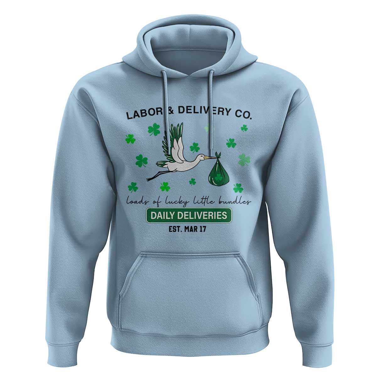 St Patrick's Day Lucky L&D Nurse Hoodie Labor And Delivery Shamrock