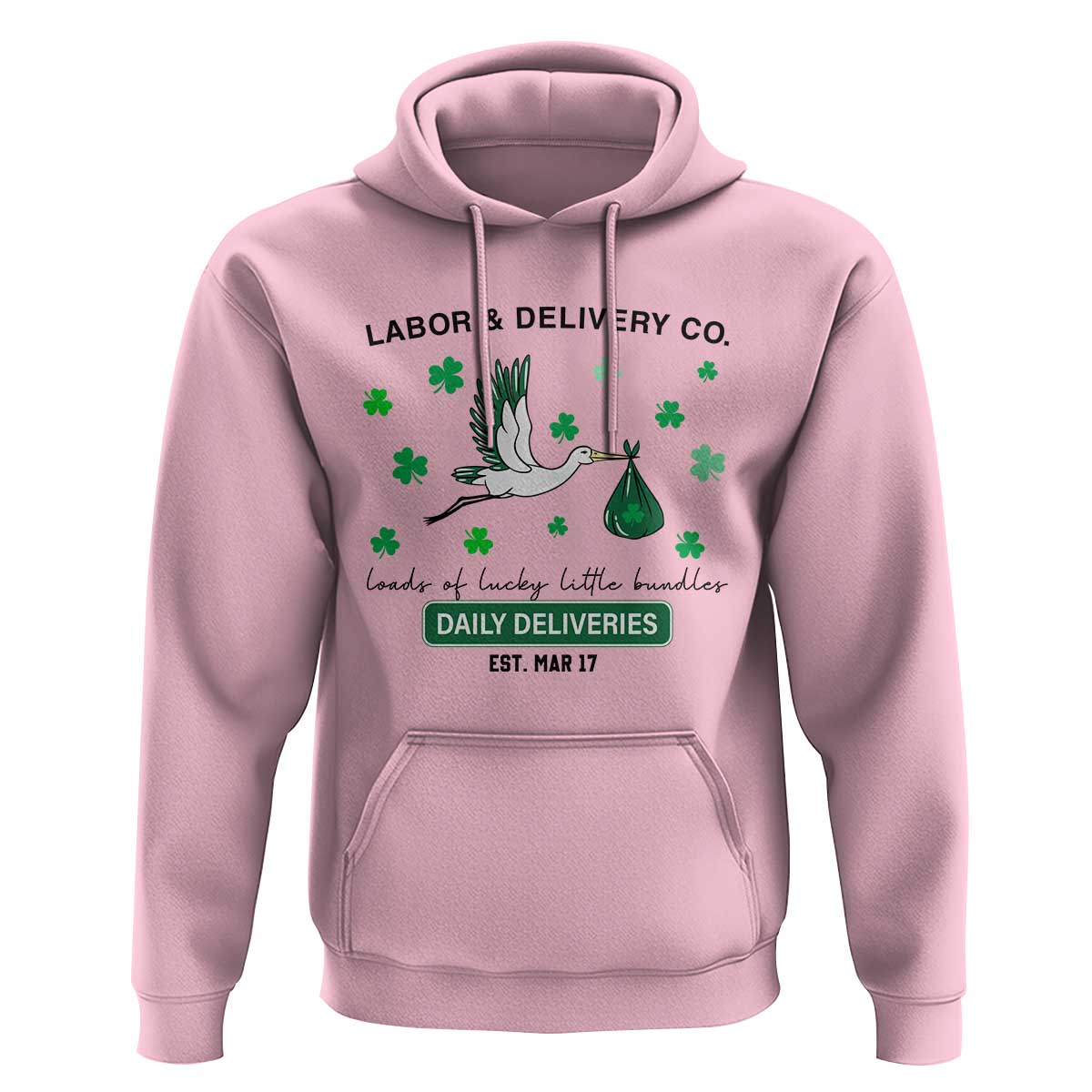 St Patrick's Day Lucky L&D Nurse Hoodie Labor And Delivery Shamrock