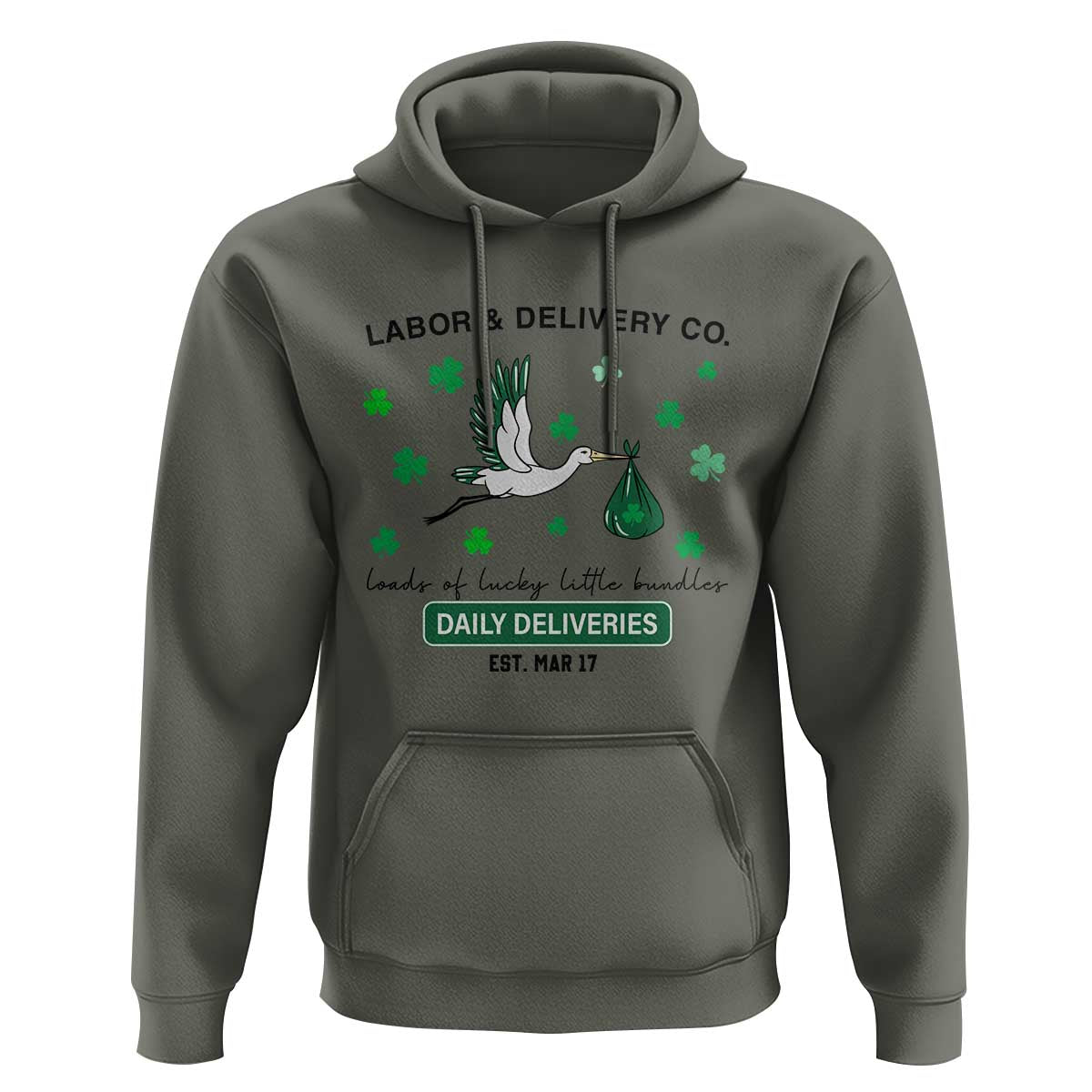 St Patrick's Day Lucky L&D Nurse Hoodie Labor And Delivery Shamrock