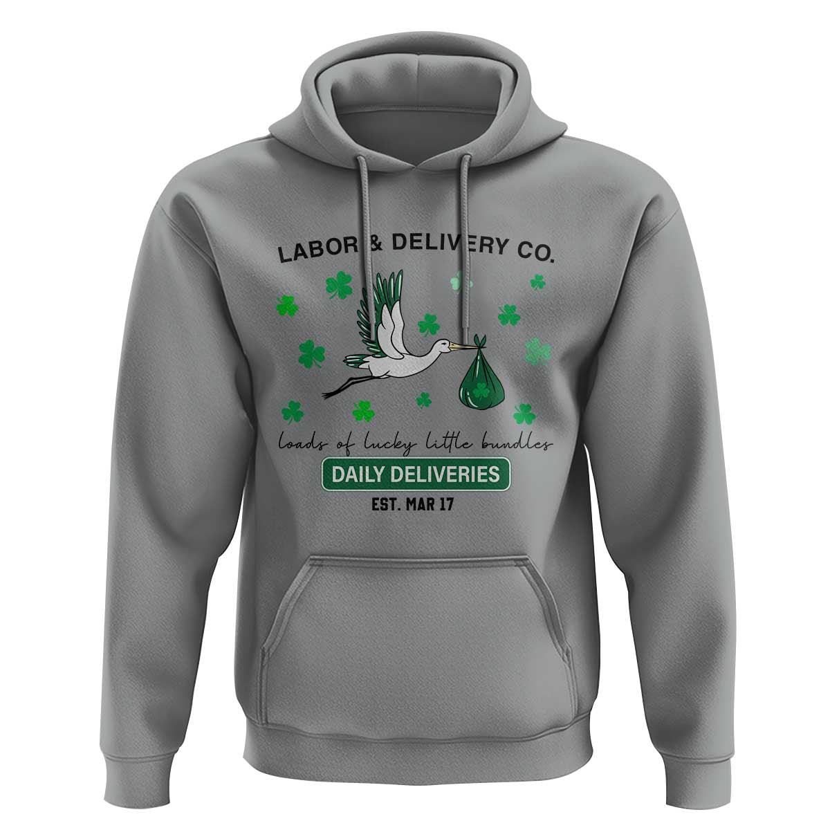 St Patrick's Day Lucky L&D Nurse Hoodie Labor And Delivery Shamrock