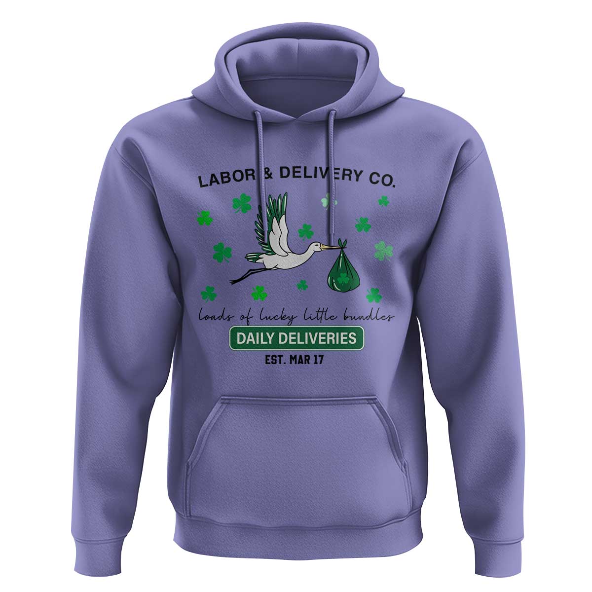 St Patrick's Day Lucky L&D Nurse Hoodie Labor And Delivery Shamrock