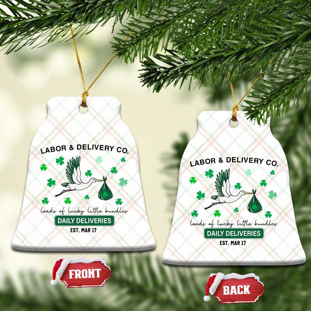 St Patrick's Day Lucky L&D Nurse Ceramic Ornament Labor And Delivery Shamrock - Wonder Print Shop