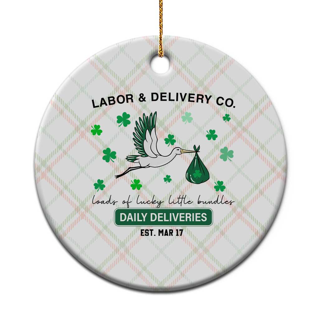 St Patrick's Day Lucky L&D Nurse Ceramic Ornament Labor And Delivery Shamrock - Wonder Print Shop