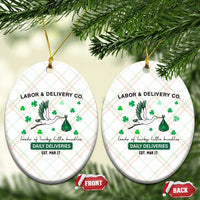 St Patrick's Day Lucky L&D Nurse Ceramic Ornament Labor And Delivery Shamrock - Wonder Print Shop