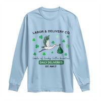 St Patrick's Day Lucky L&D Nurse Long Sleeve Shirt Labor And Delivery Shamrock