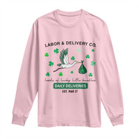 St Patrick's Day Lucky L&D Nurse Long Sleeve Shirt Labor And Delivery Shamrock