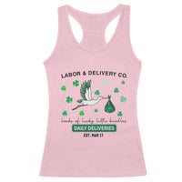 St Patrick's Day Lucky L&D Nurse Racerback Tank Top Labor And Delivery Shamrock