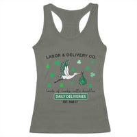 St Patrick's Day Lucky L&D Nurse Racerback Tank Top Labor And Delivery Shamrock