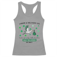 St Patrick's Day Lucky L&D Nurse Racerback Tank Top Labor And Delivery Shamrock