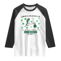 St Patrick's Day Lucky L&D Nurse Raglan Shirt Labor And Delivery Shamrock
