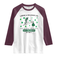 St Patrick's Day Lucky L&D Nurse Raglan Shirt Labor And Delivery Shamrock