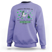 St Patrick's Day Lucky L&D Nurse Sweatshirt Labor And Delivery Shamrock