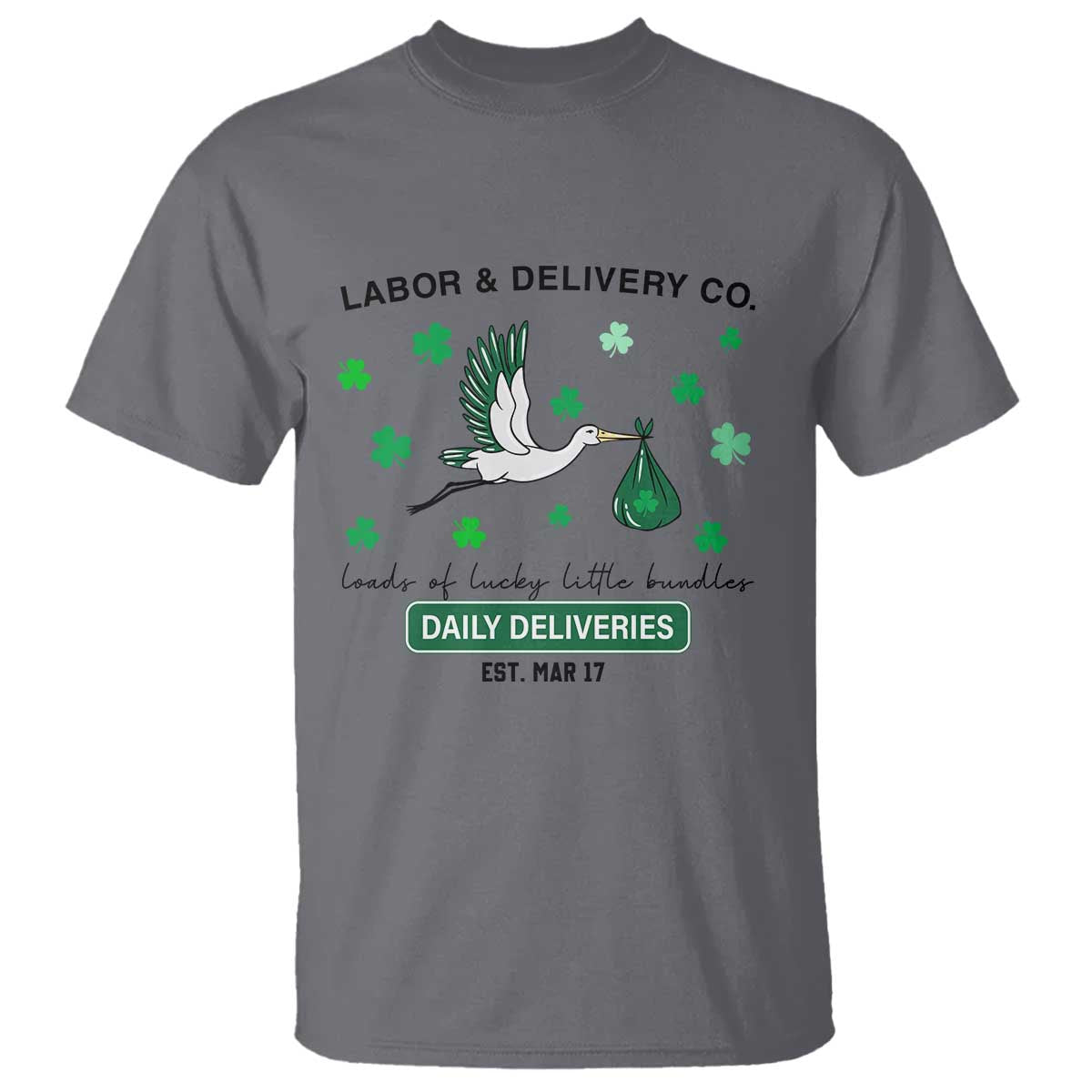 St Patrick's Day Lucky L&D Nurse T Shirt Labor And Delivery Shamrock
