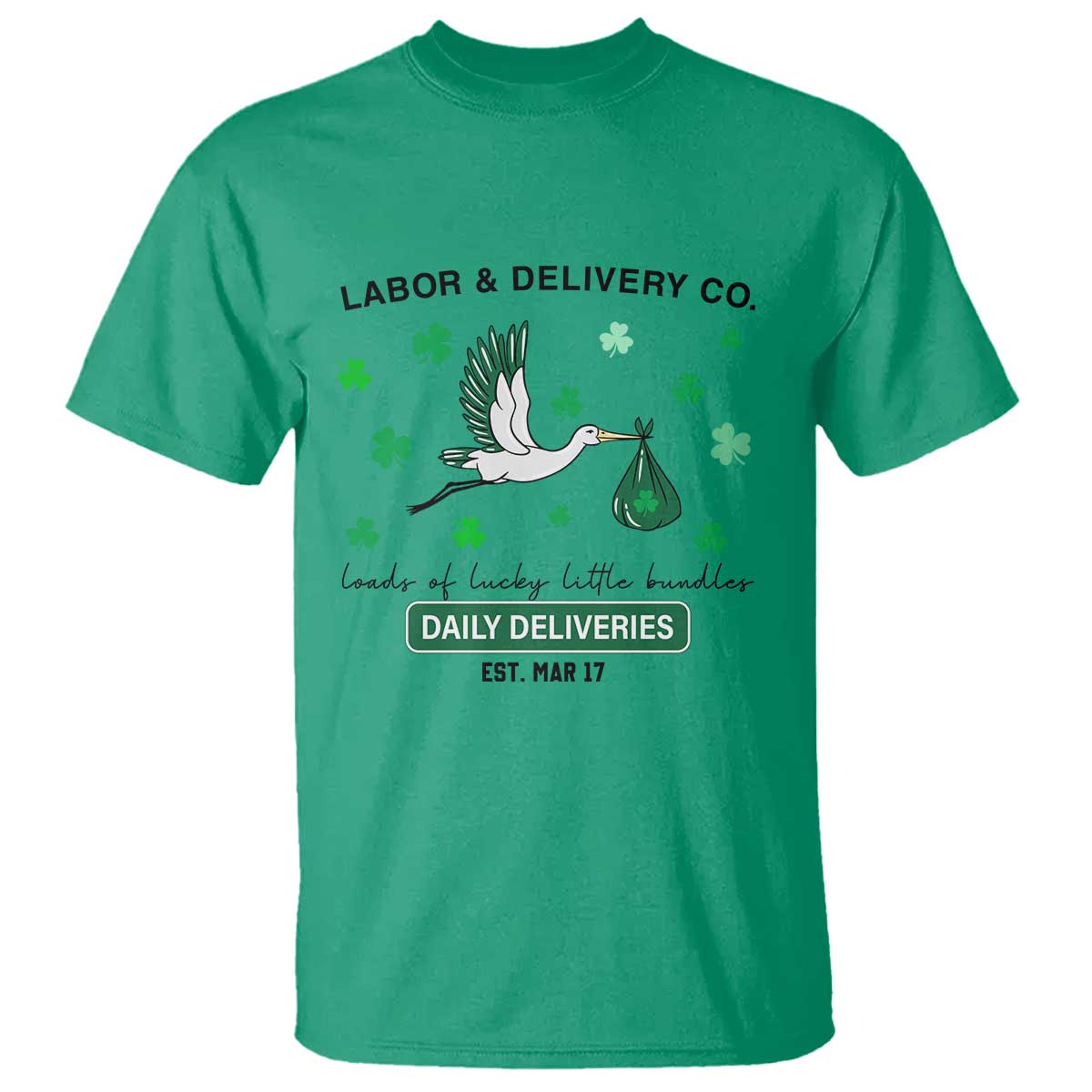 St Patrick's Day Lucky L&D Nurse T Shirt Labor And Delivery Shamrock