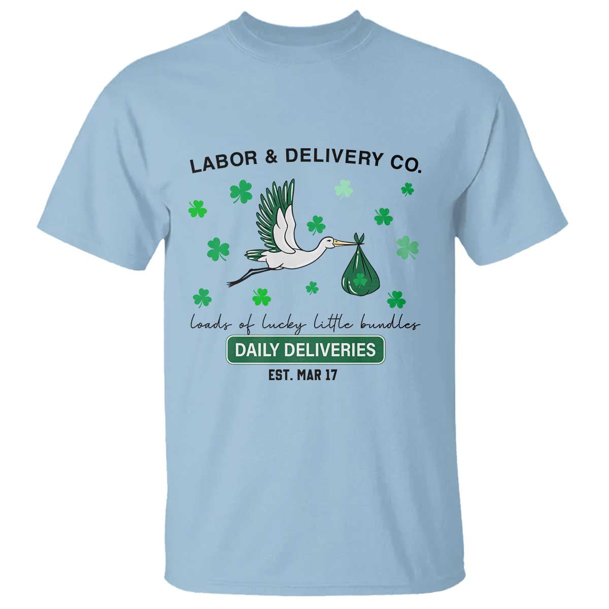 St Patrick's Day Lucky L&D Nurse T Shirt Labor And Delivery Shamrock