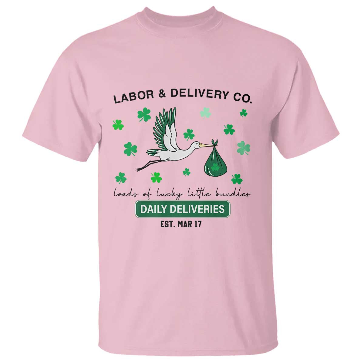St Patrick's Day Lucky L&D Nurse T Shirt Labor And Delivery Shamrock