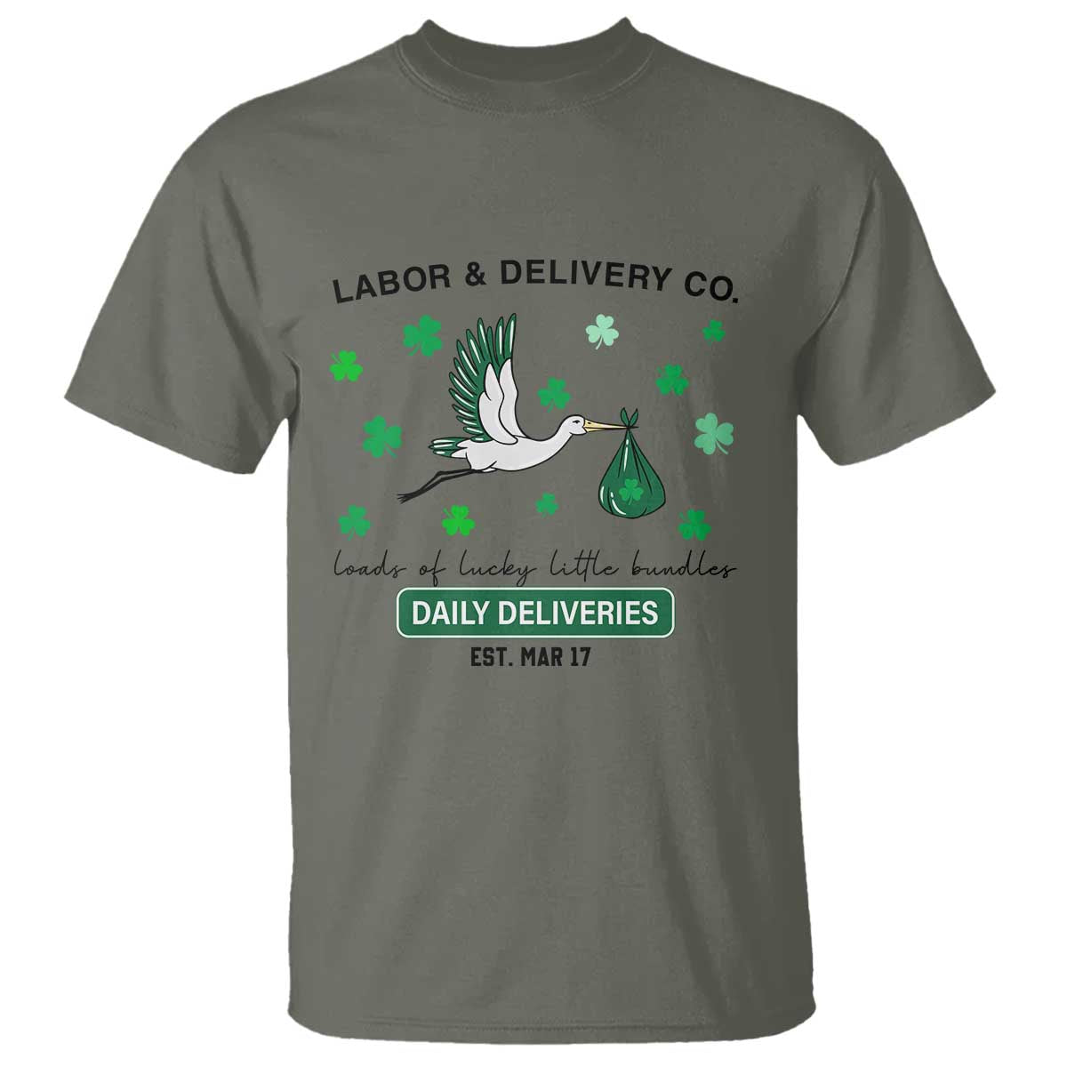 St Patrick's Day Lucky L&D Nurse T Shirt Labor And Delivery Shamrock
