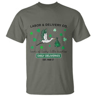 St Patrick's Day Lucky L&D Nurse T Shirt Labor And Delivery Shamrock