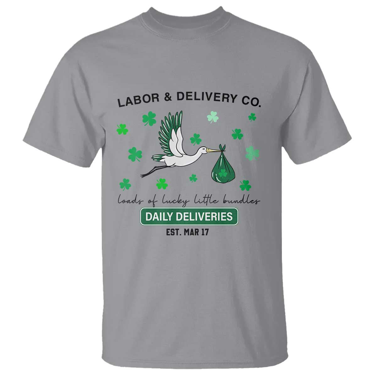 St Patrick's Day Lucky L&D Nurse T Shirt Labor And Delivery Shamrock