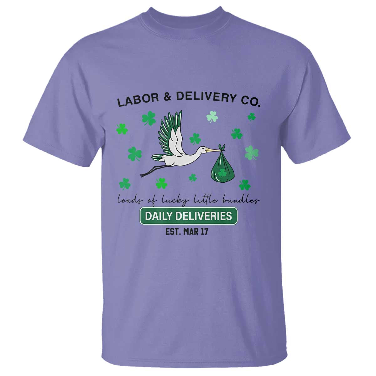 St Patrick's Day Lucky L&D Nurse T Shirt Labor And Delivery Shamrock