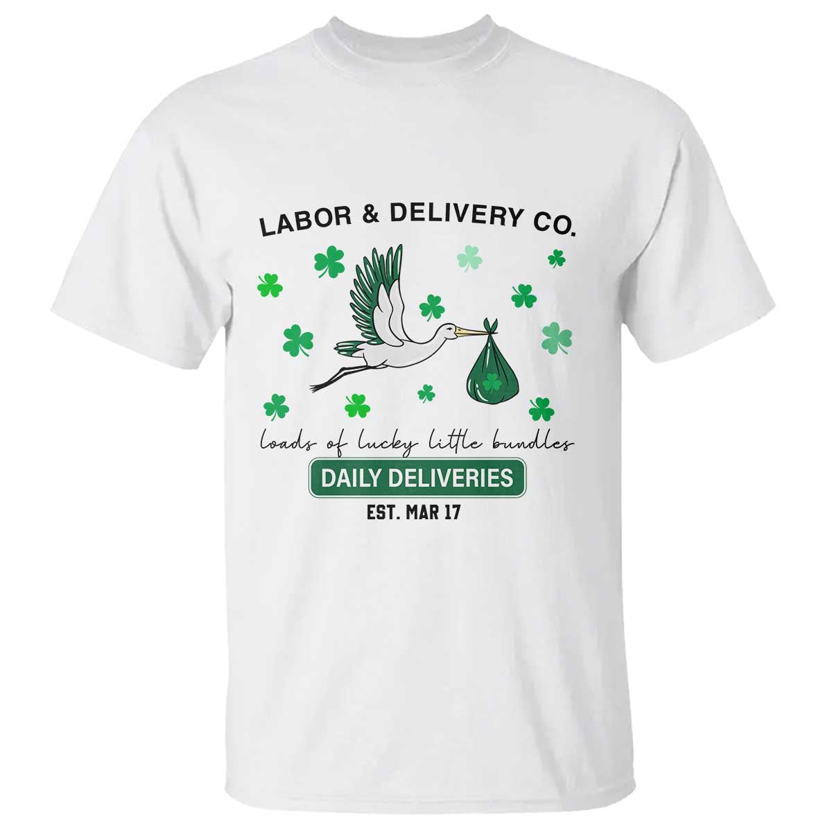 St Patrick's Day Lucky L&D Nurse T Shirt Labor And Delivery Shamrock