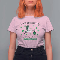 St Patrick's Day Lucky L&D Nurse T Shirt For Women Labor And Delivery Shamrock
