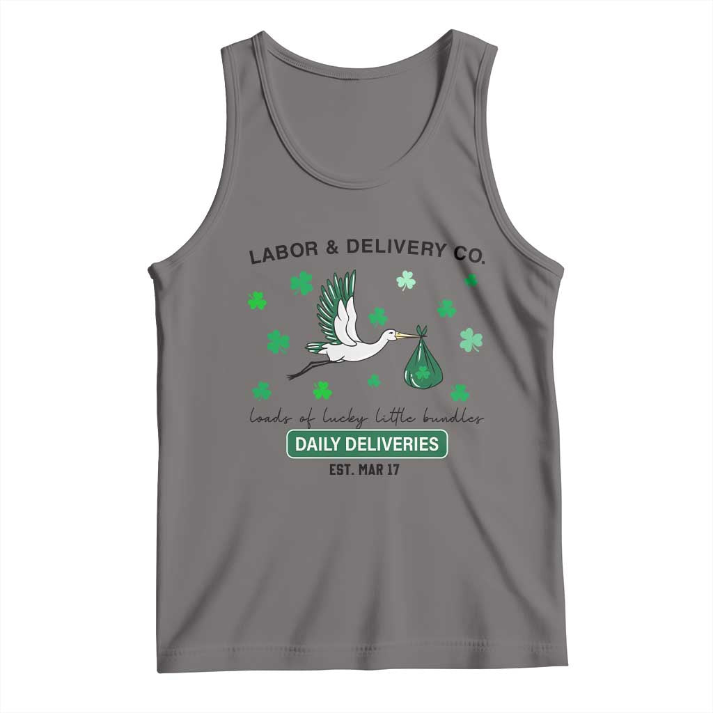 St Patrick's Day Lucky L&D Nurse Tank Top Labor And Delivery Shamrock