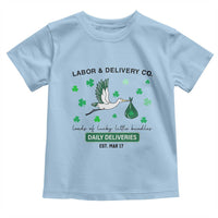 St Patrick's Day Lucky L&D Nurse Toddler T Shirt Labor And Delivery Shamrock