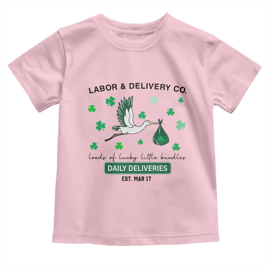 St Patrick's Day Lucky L&D Nurse Toddler T Shirt Labor And Delivery Shamrock