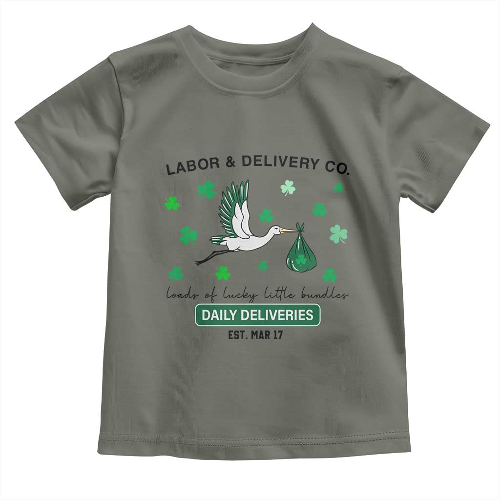 St Patrick's Day Lucky L&D Nurse Toddler T Shirt Labor And Delivery Shamrock