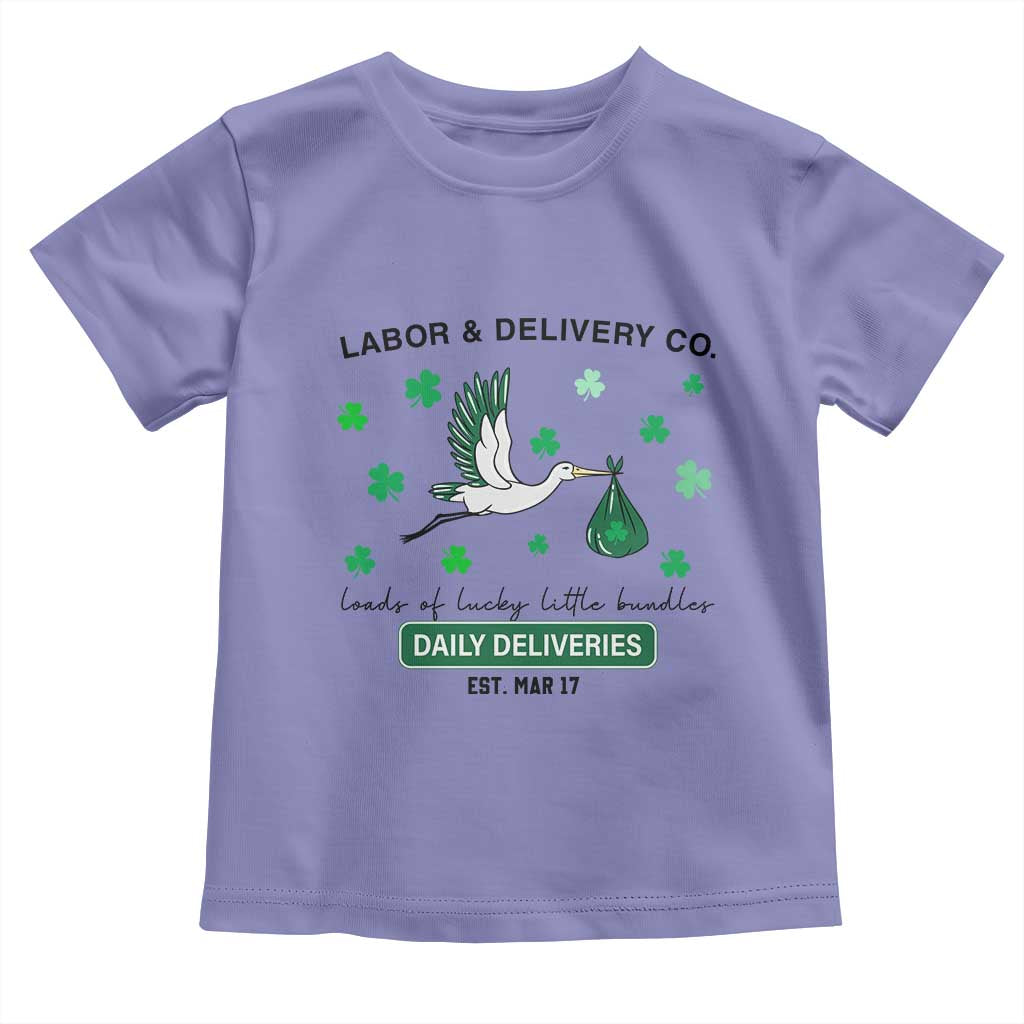 St Patrick's Day Lucky L&D Nurse Toddler T Shirt Labor And Delivery Shamrock