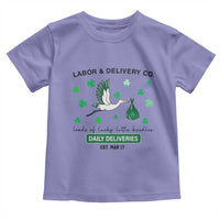St Patrick's Day Lucky L&D Nurse Toddler T Shirt Labor And Delivery Shamrock