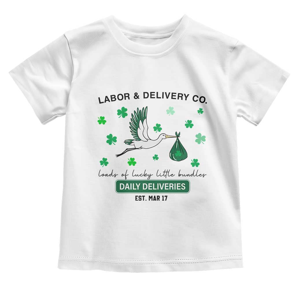 St Patrick's Day Lucky L&D Nurse Toddler T Shirt Labor And Delivery Shamrock