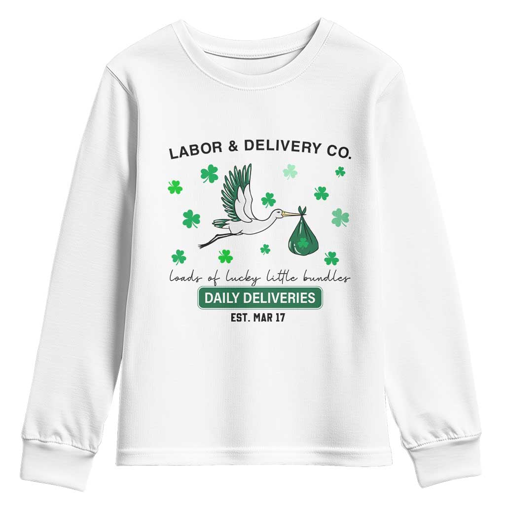 St Patrick's Day Lucky L&D Nurse Youth Sweatshirt Labor And Delivery Shamrock