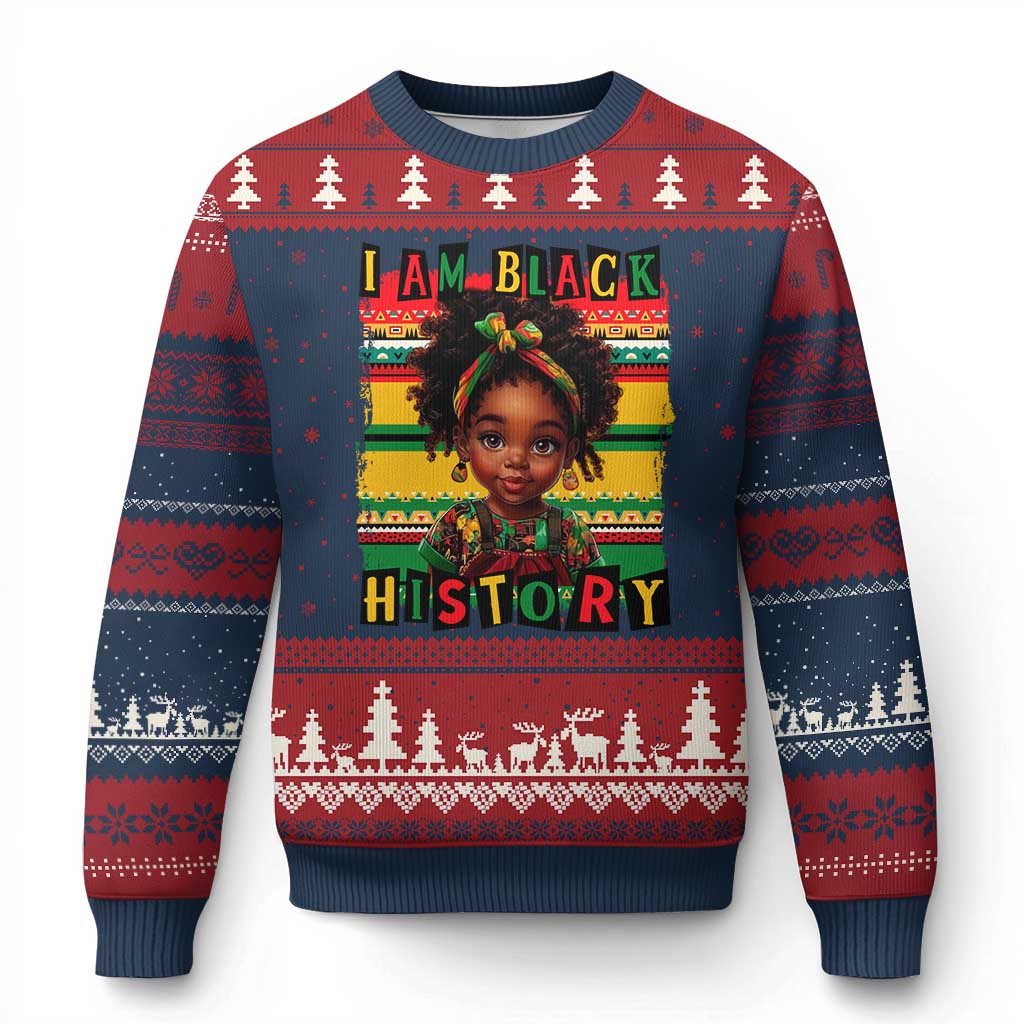 I Am Black History Ugly Christmas Sweater Month Black Melanin Kids Girls - Wonder Print Shop
