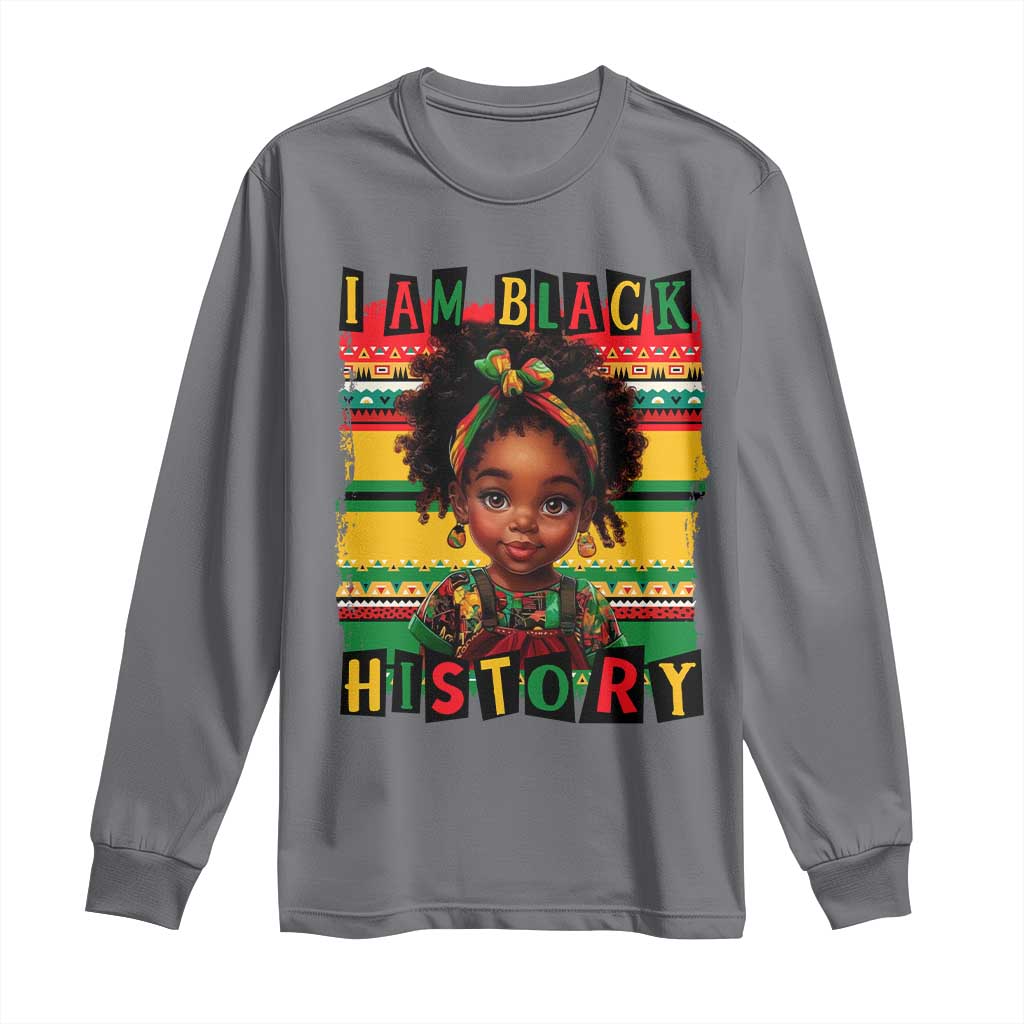 I Am Black History Long Sleeve Shirt Month Black Melanin Kids Girls