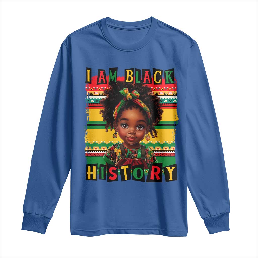 I Am Black History Long Sleeve Shirt Month Black Melanin Kids Girls