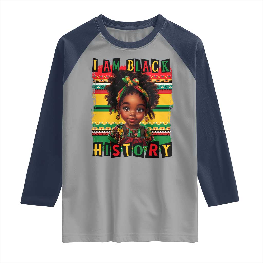 I Am Black History Raglan Shirt Month Black Melanin Kids Girls