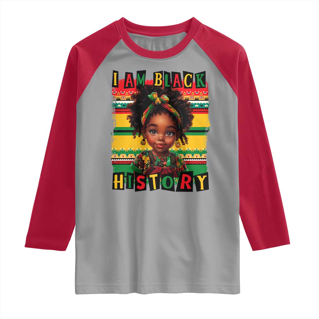 I Am Black History Raglan Shirt Month Black Melanin Kids Girls