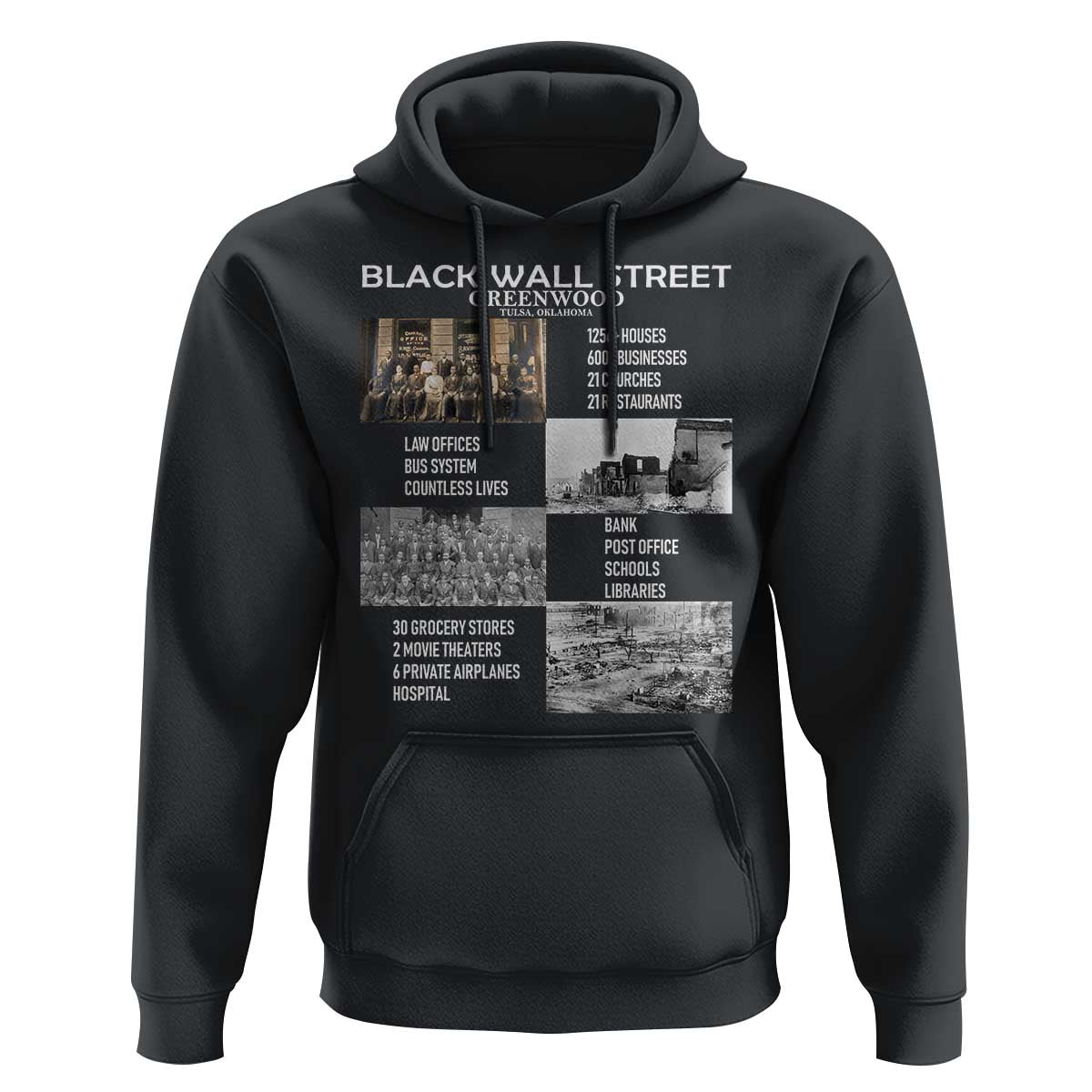 Black Wall Street Hoodie Black Business Black History Month