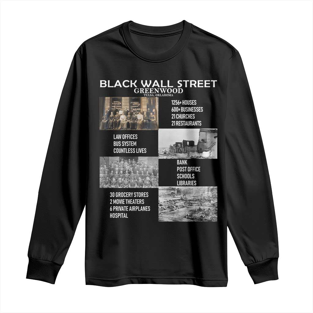 Black Wall Street Long Sleeve Shirt Black Business Black History Month