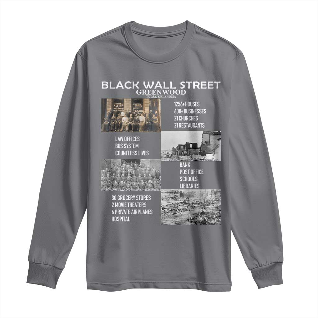 Black Wall Street Long Sleeve Shirt Black Business Black History Month