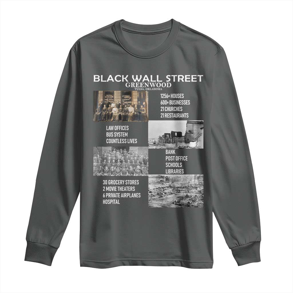 Black Wall Street Long Sleeve Shirt Black Business Black History Month