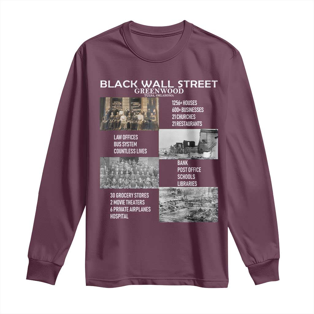 Black Wall Street Long Sleeve Shirt Black Business Black History Month