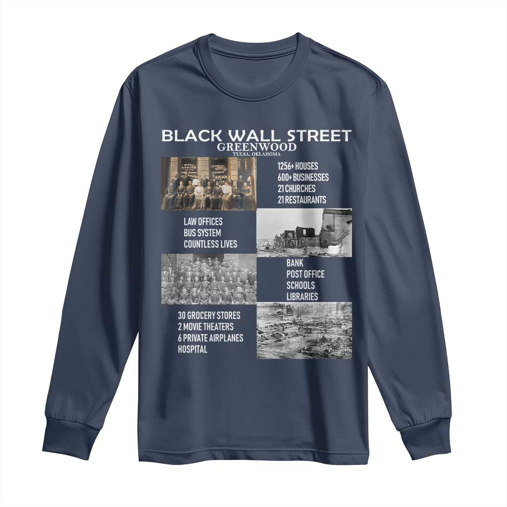 Black Wall Street Long Sleeve Shirt Black Business Black History Month