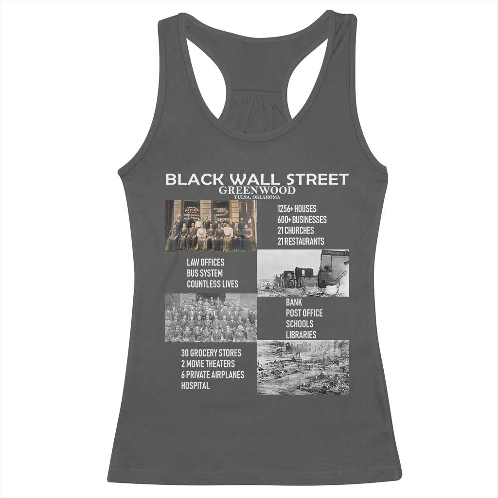 Black Wall Street Racerback Tank Top Black Business Black History Month